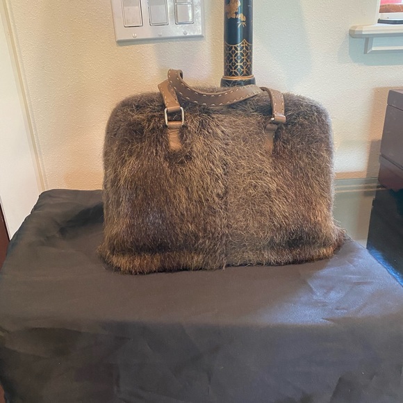 FENDI SELLERIA MINK SATCHEL HANDBAG PREOWNED Vintage - Picture 5 of 9